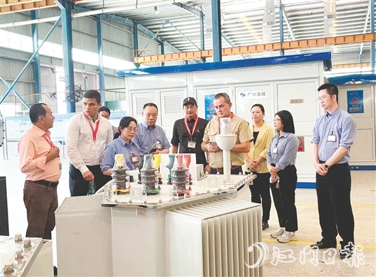 哥斯達(dá)黎加考察團(tuán)走進(jìn)海鴻電氣，深入了解企業(yè)的生產(chǎn)工序。